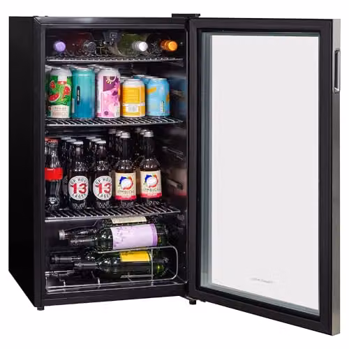 Russell Hobbs RH48BC101SS Undercounter Freestanding Beverage Fridge in Stainless Steel with Glass Door and LED Light, 93 Litre Capacity – 6