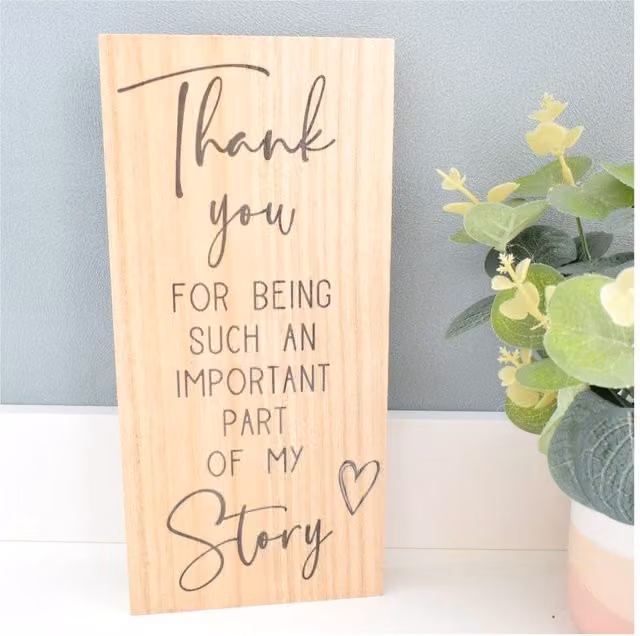 Amaya Rose Ltd Thank You For Being Such An Important Part Of My Story Teacher Gift in Beige Wood