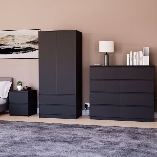 Vida Designs Denver Bedroom Set in Black