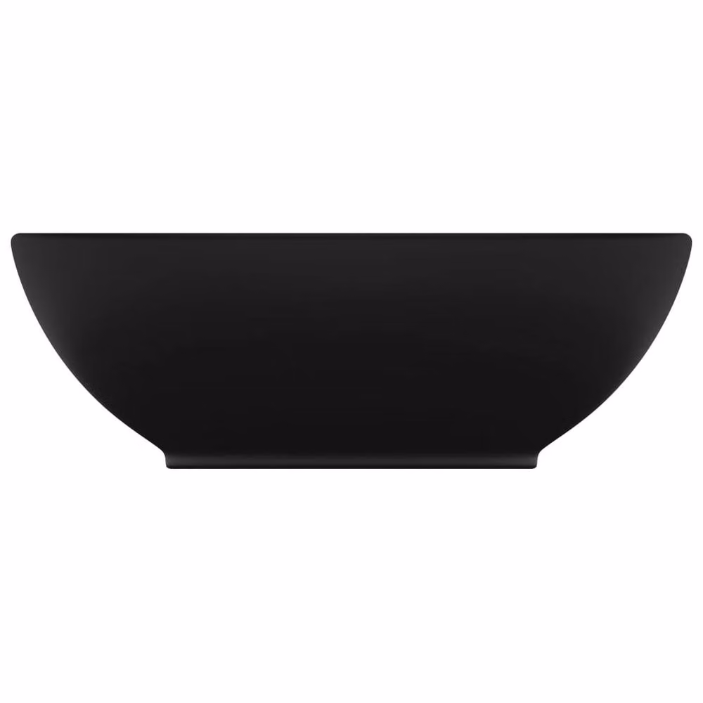 Berkfield Home Luxury Oval Ceramic Countertop Basin in Matt Black, W: 40 cm, D: 33 cm, H: 13.5 cm – 3