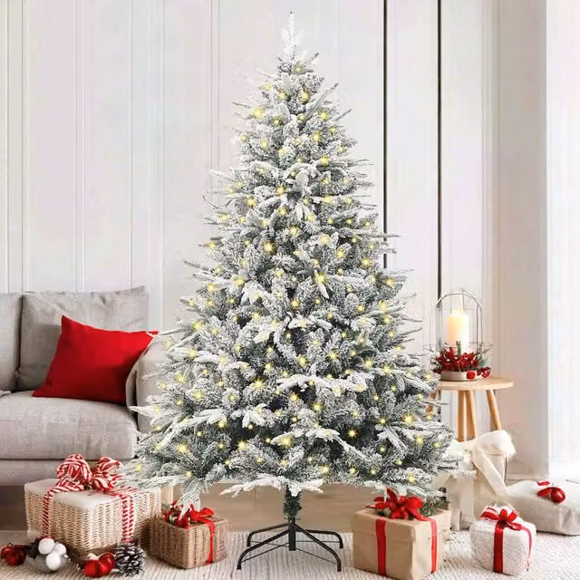 Berkfield Home Artificial Pre-lit Christmas Tree in Green, Height: 180 cm