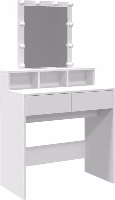 Berkfield Home Modern White Dressing Table with Hollywood LED, W/D/H: 80 x 41 x 144.5 cm – 1