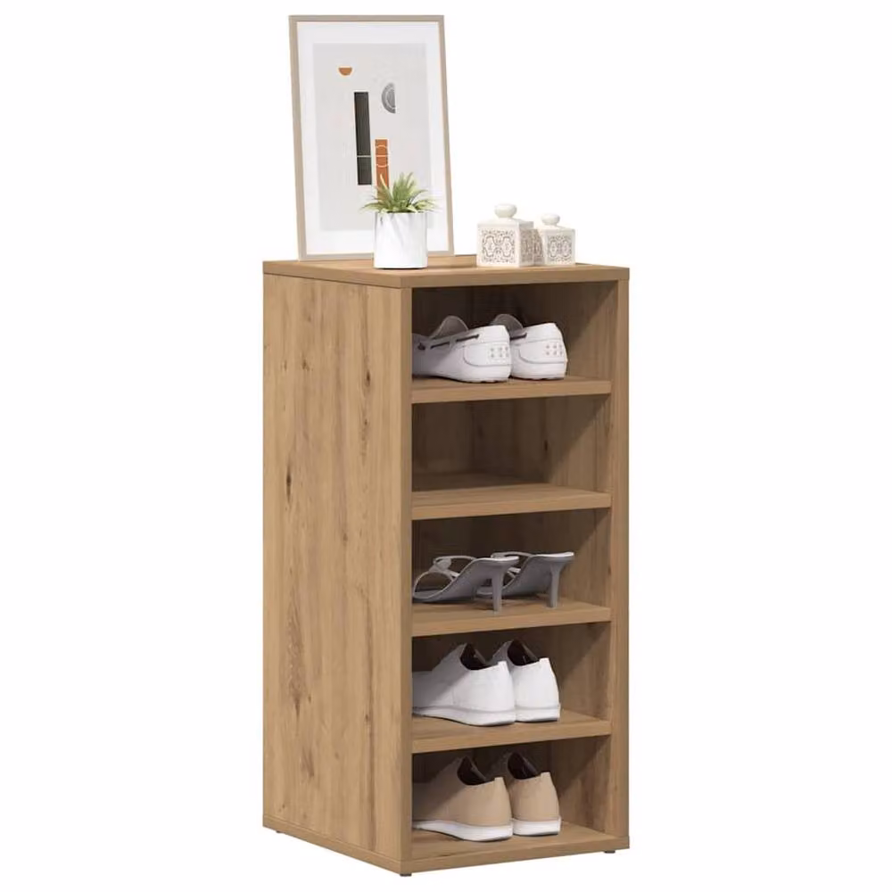 Berkfield Home Artisan Oak Shoe Cabinets, 2 Piece Set in Brown, W/D/H: 32 x 35 x 70 cm – 3