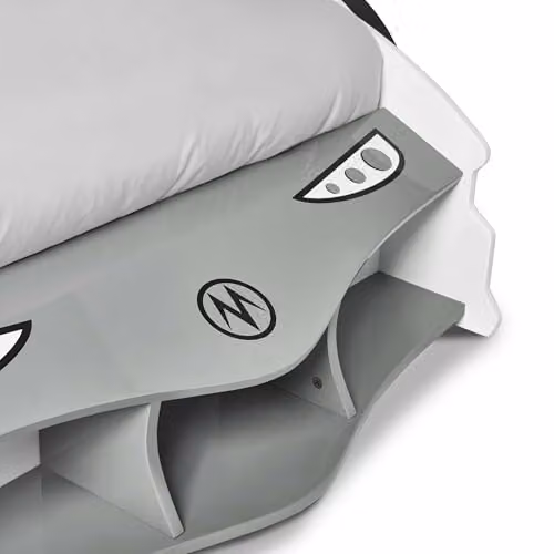 Julian Bowen Storm White and Grey Racer Car Bed Frame for Children, H58 x W112 x D230 cm – 7
