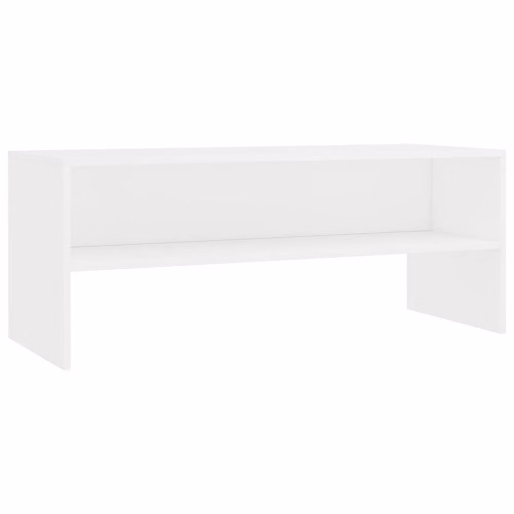 Berkfield Home White Minimalist TV Cabinet in Matt Engineered Wood W/D/H: 100 x 40 x 40 cm – 3