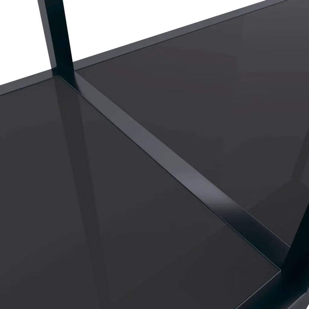 Berkfield Home Black Rectangular Console Table with Tempered Glass, W/D/H: 140 x 35 x 75.5 cm – 4