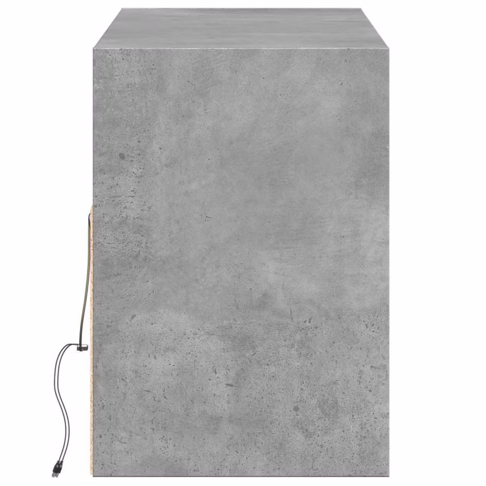 Berkfield Home TV Wall Cabinet with LED Lights in Concrete Grey, W/D/H: 130 x 31 x 45 cm – 4