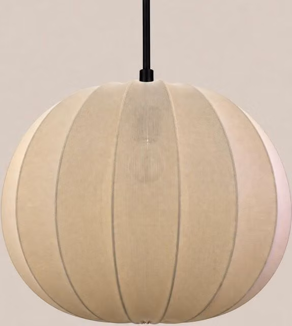 CGC Lighting Jolie Modern Round Fabric Sphere Lampshade, Ivory, Diameter: 50 cm