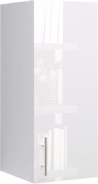 JD Greta Modern White Gloss Kitchen Wall Unit with Glass Hinged Doors