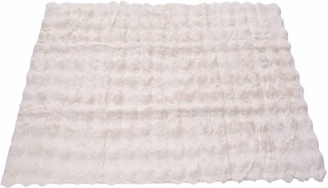 Livingandhome Knitted Faux Rabbit Fur Sofa Cover in Grey, Beige and White