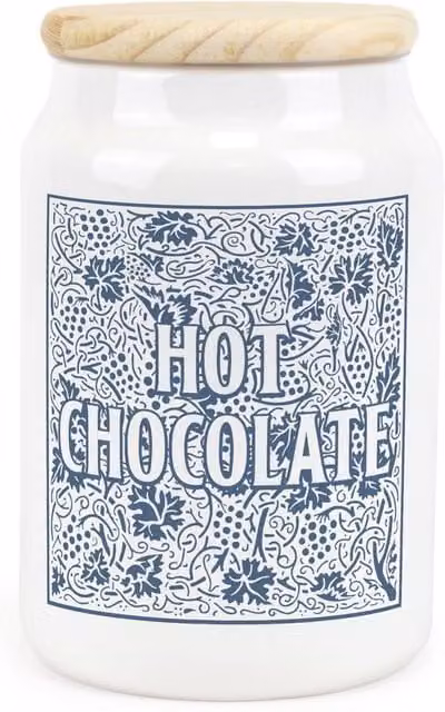 Purely Home Blue and White Floral Ceramic Hot Chocolate Storage Canister