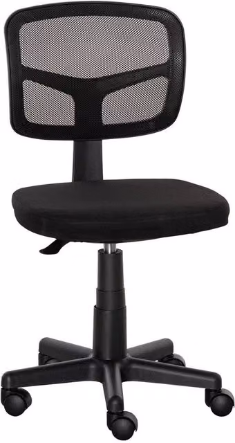 NESTLUNE Ergonomic Small Swivel Mesh Desk Chair in Black