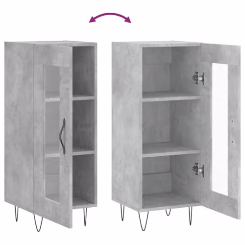 vidaXL Modern Sideboard in Concrete Grey, W/D/H: 34.5 x 34.5 x 90 cm – 3