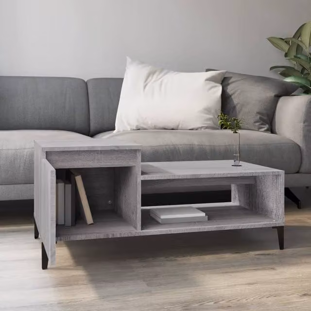 Berkfield Home Decorative Coffee Table in Grey Sonoma, W/D/H: 100 x 50 x 45 cm – 1