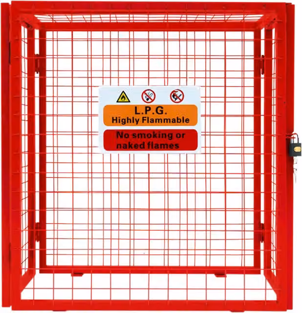 Monster Shop Red Small Steel Mesh Gas Bottle Cage