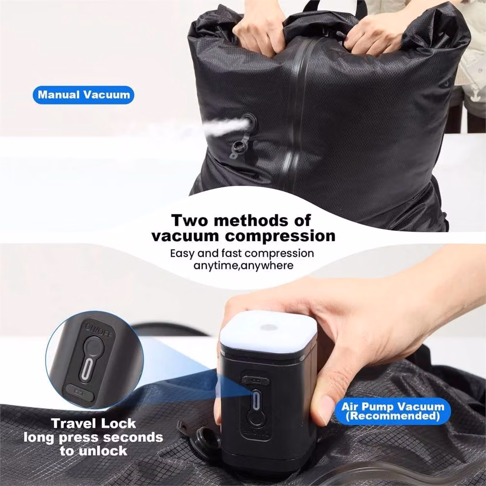 Nordara Reusable Vacuum Storage Bag with Pump, 33L, Black – 3