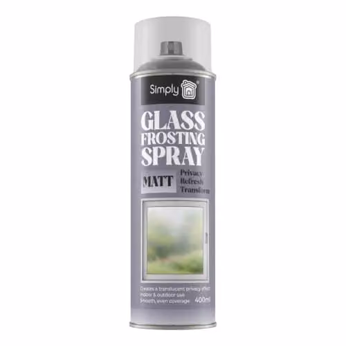 Simply Auto Glass Frosting Spray 400ml - Transparent Frosted Etched Glass Effect Aerosol for Windows, Mirrors and Doors