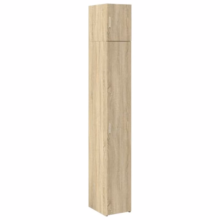 Berkfield Home Slim Freestanding Storage Cabinet in Sonoma Oak, Light Brown, W/D/H: 30 x 22.5 x 225 cm