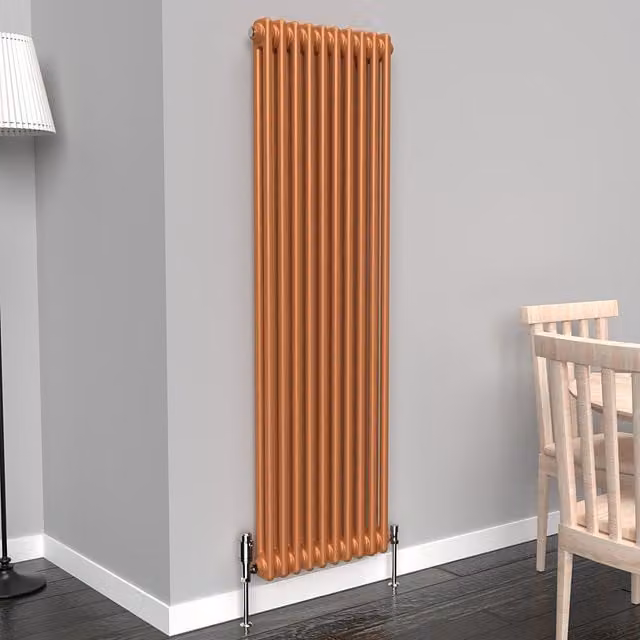 Lux Heat Vertical Coloured Column Radiator in Bronze, Brown or Orange, H: 150 cm, W: 47 cm