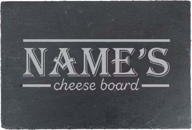 Uniqueful Personalised Border Design Rectangular Slate Cheeseboard in Black – 1