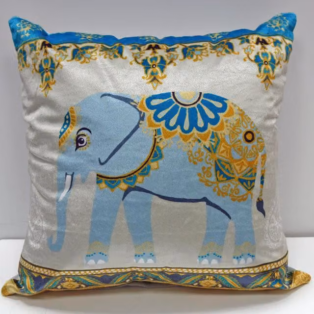 Rapport Home Blue Floral Ethnic Square Cushion Cover W/D/H: 45 x 45 x 45 cm