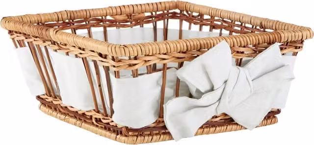 Orsina Small Fern Basket in Beige and Brown Open Weave Rattan