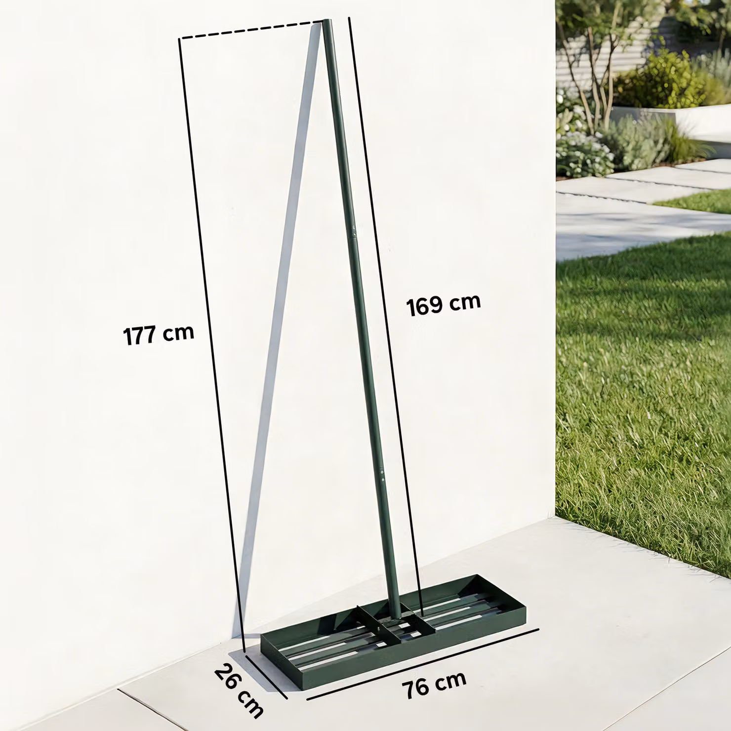 Outsunny Lawn Levelling Rake with 169 cm Handle, Metal Lawn Leveller Lute for Grass, Soil, Sand and Yards, W: 76 cm, D: 26 cm – 3