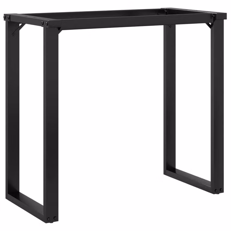 Berkfield Home O-Frame Durable Dining Table Legs in Black Steel, W/D/H: 80 x 40 x 73 cm