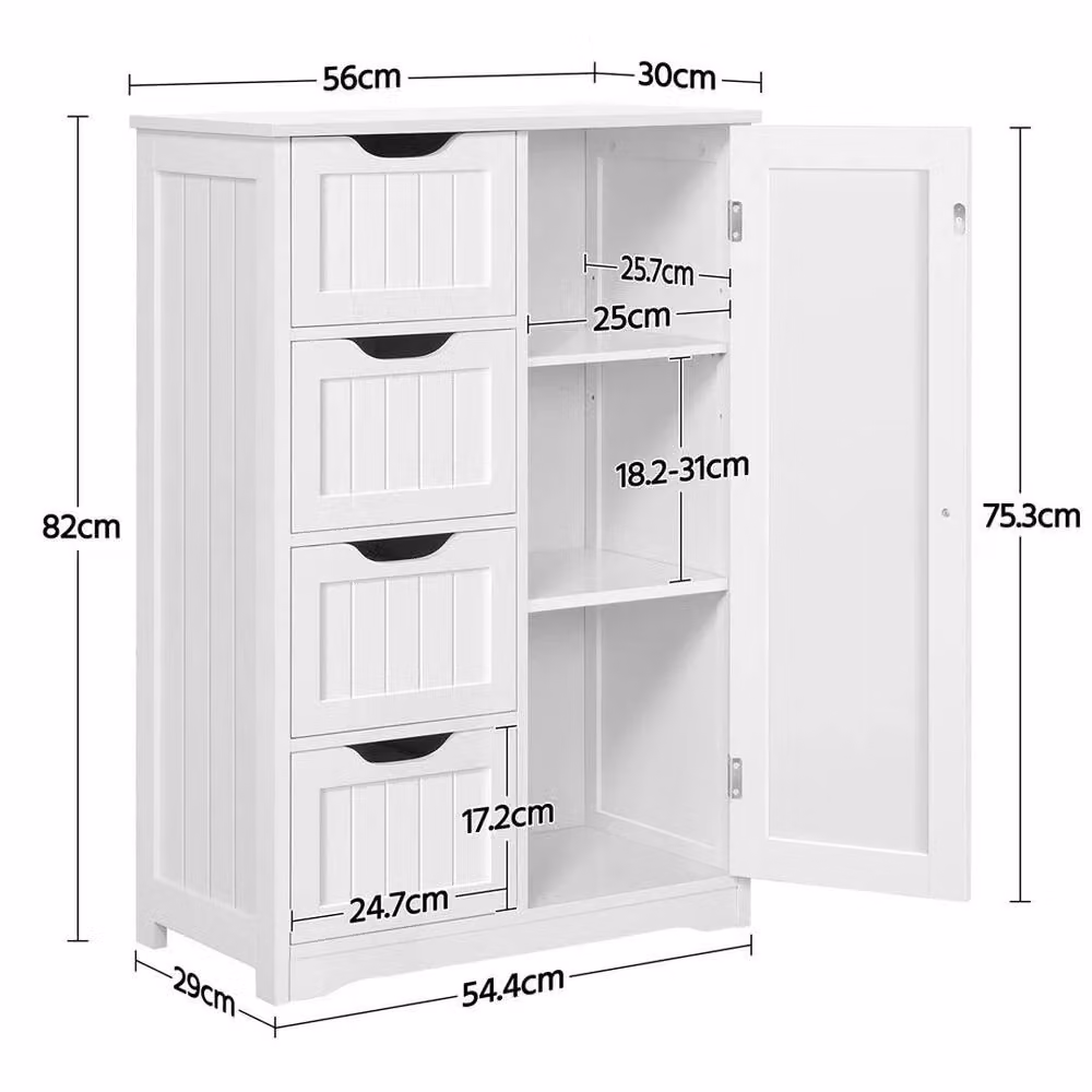 EONLION White Matt Bathroom Floor Cabinet Cupboard – 2