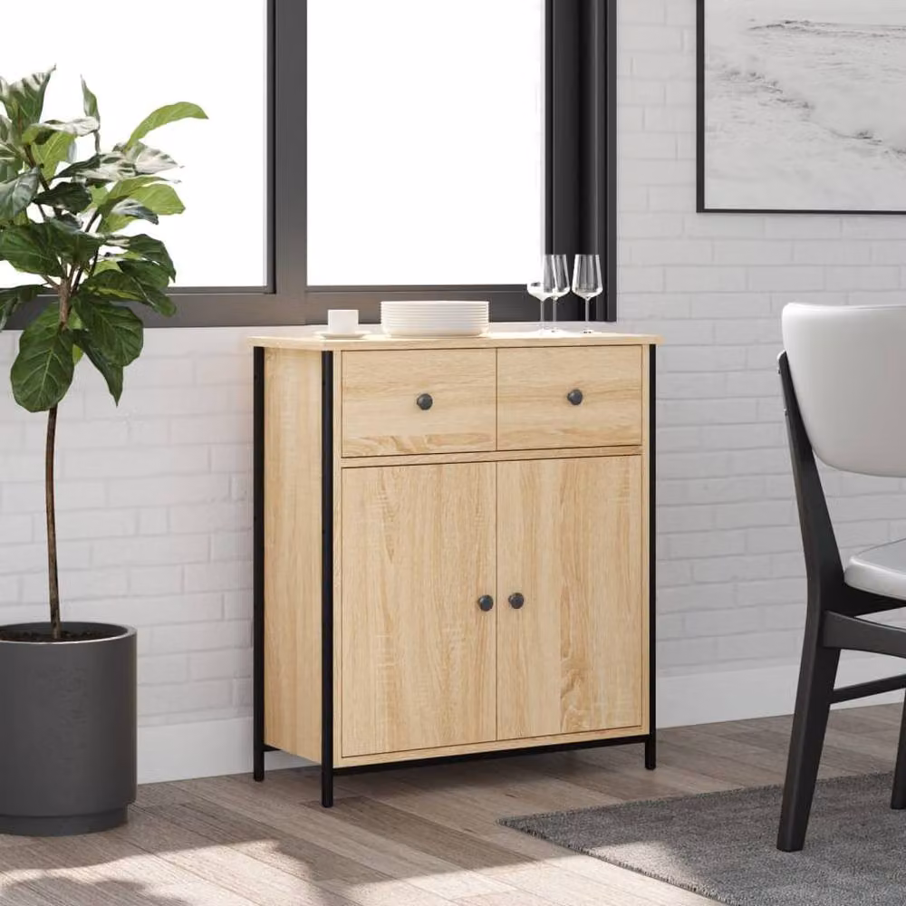 Berkfield Home Sonoma Oak Sideboard in Light Oak, W/D/H: 70 x 30 x 80 cm – 2