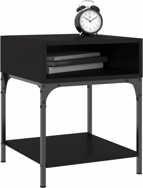 Berkfield Home Elegant Bedside Tables, 2 Piece Set in Black, W/D/H: 40 x 41 x 50 cm