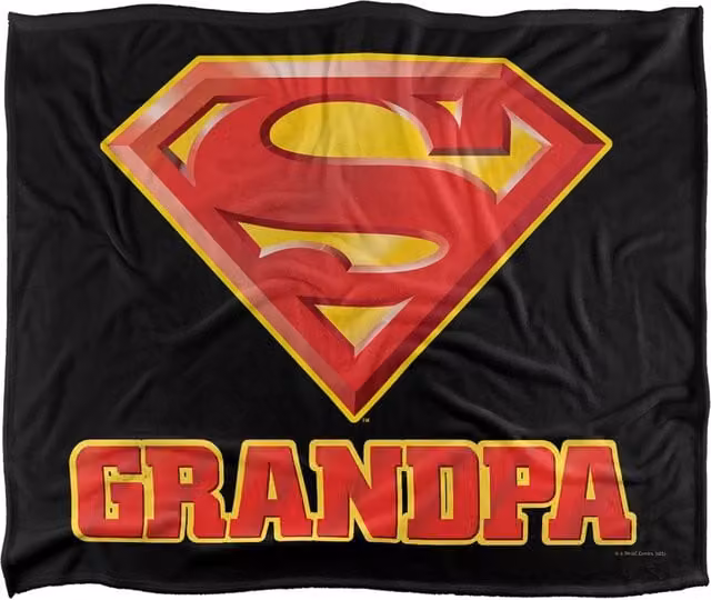 Warner Brothers Superman Logo Officially Licensed Silky Touch Super Soft Throw Blanket, White and Multicolour, W: 152 cm, D: 127 cm