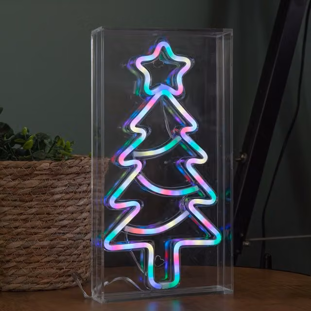 Samuel Alexander Multicolour RGB Neon Flex Christmas Tree LED Decoration with Remote Control, 30 cm – 1