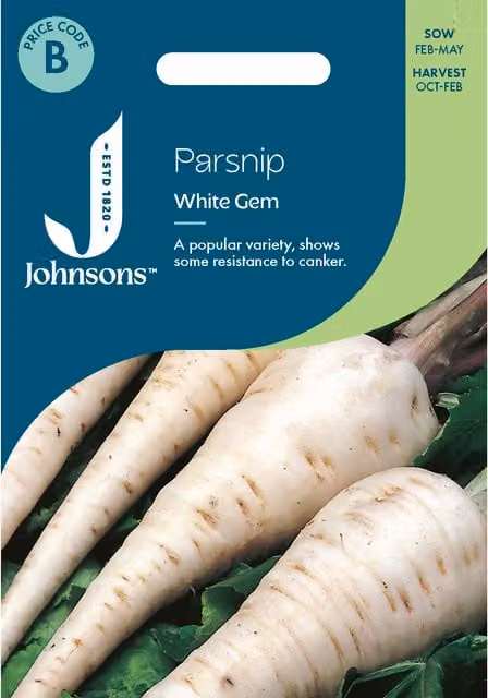 Johnsons Seeds White Gem Parsnip Vegetable Seeds