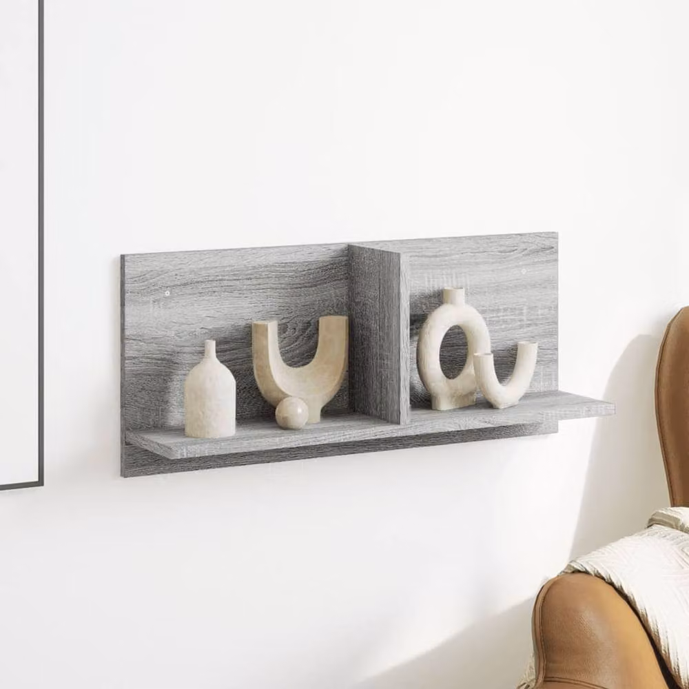 Berkfield Home Wall Cabinet in Grey Sonoma, W/D/H: 70 x 16.5 x 30 cm – 2