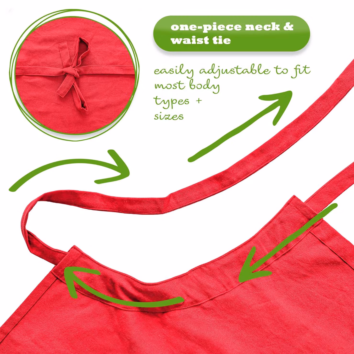 Nicola Spring Red Cotton Kitchen Bib Apron for Adults – 3