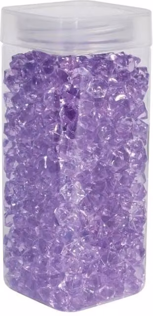 KDMD Lavender Purple Acrylic Stones in a Square Jar, 320g, Pack of 2