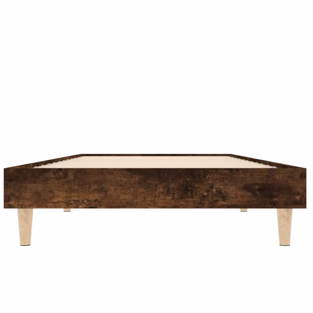 Berkfield Home Durable Small Single Bed Frame in Smoked Oak Brown, W/D/H: 80 x 190 cm – 3