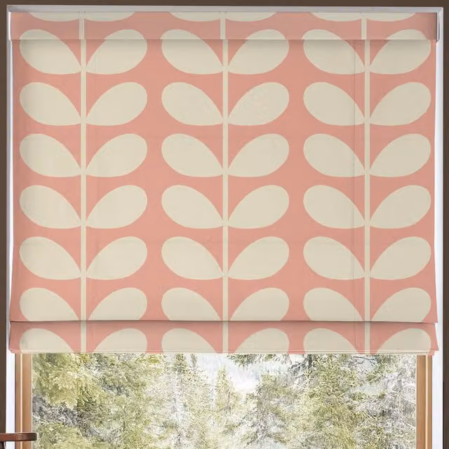 Orla Kiely Jumbo Solid Stem Made to Measure Blackout Roman Blind in Pink