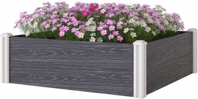 KORVIXA Grey Vinyl Raised Garden Bed Kit – 1