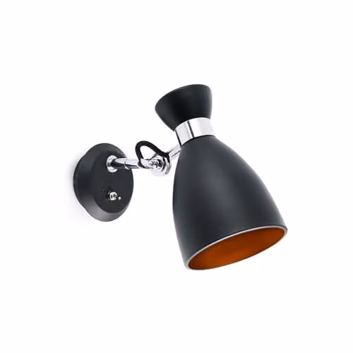 Netlighting Retro Adjustable Metal Wall Lamp in Black and Copper with E14 Base – 1