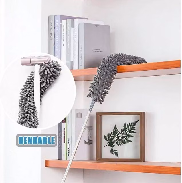 EONLION Grey Extendable Microfibre Feather Duster with Telescopic Handle