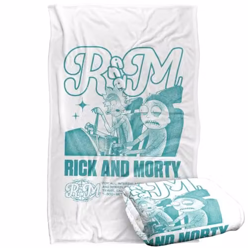 Warner Bros. Rick and Morty Mono Silky Touch Super Soft Fleece Throw Blanket, Multicolour, W: 91.44 cm x D: 147 cm