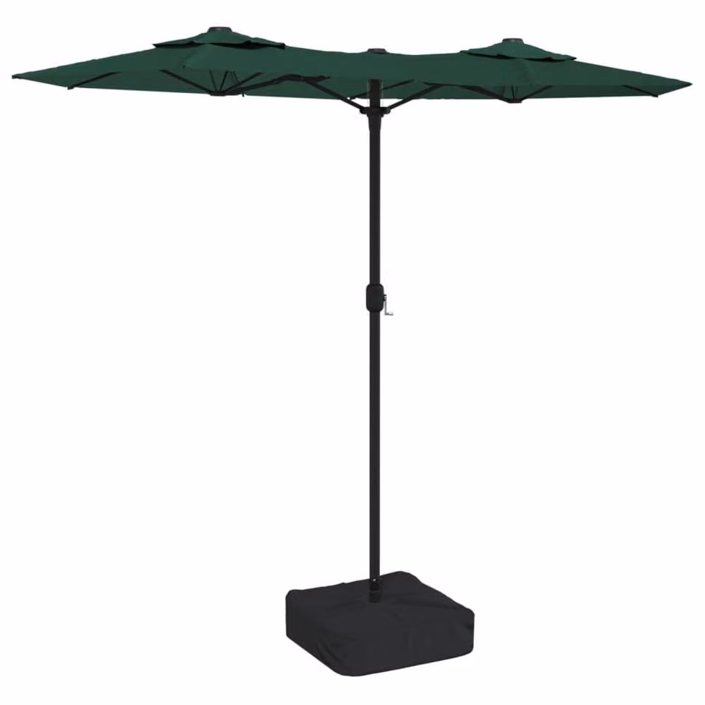 Berkfield Home Elegant Double-Head Cantilever Parasol with LEDs, Green, W: 316 cm, D: 240 cm – 3