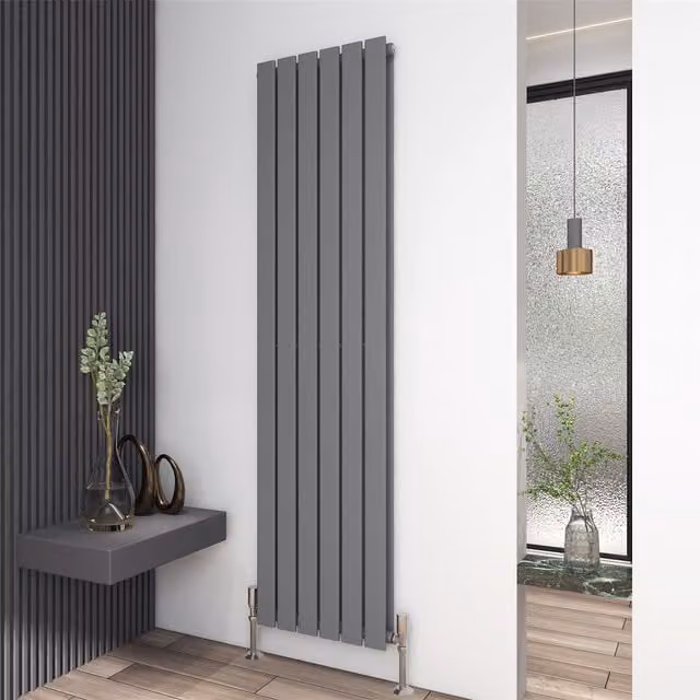 MCC Direct Designer Flat Panel Double Radiator in Anthracite Grey, H: 1800 mm, W: 408 mm
