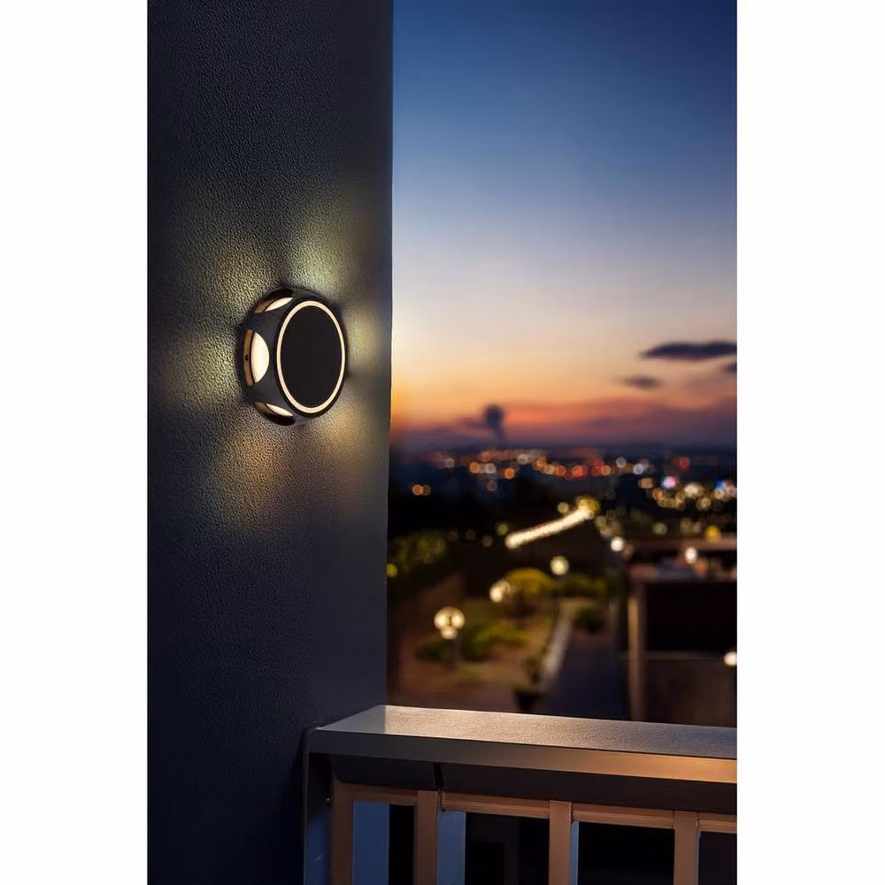 Globo Lighting Solar LED Garden Floor Spotlight in Black with Ground Spike, IP65 Waterproof, Warm White – 5