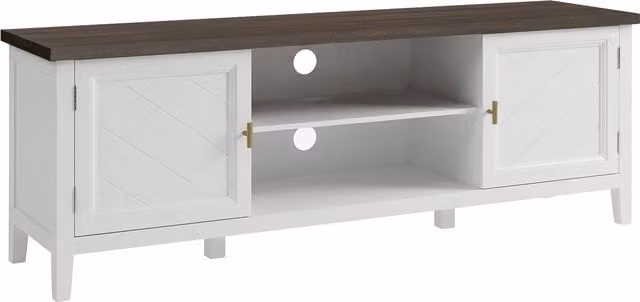 HOMCOM Modern Geometric TV Stand with Gold Accents and Lacquered Finish