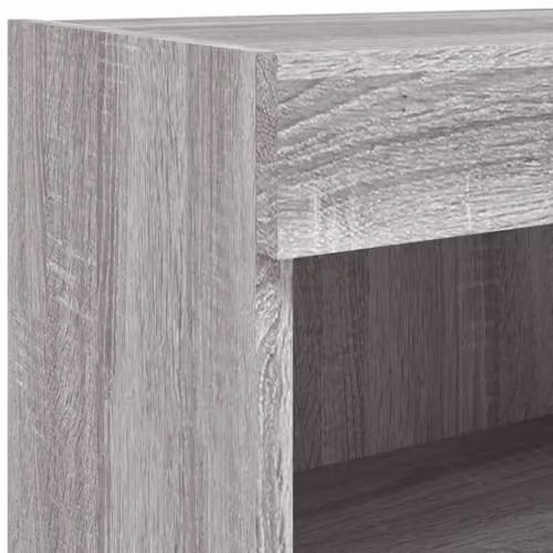 vidaXL Set of 2 Modern Wall-Mounted Floating TV Cabinets with Integrated LED Lights in Grey Sonoma Wood, W/D/H: 120 x 40 x 30 cm and 60 x 30 x 30 cm – 3