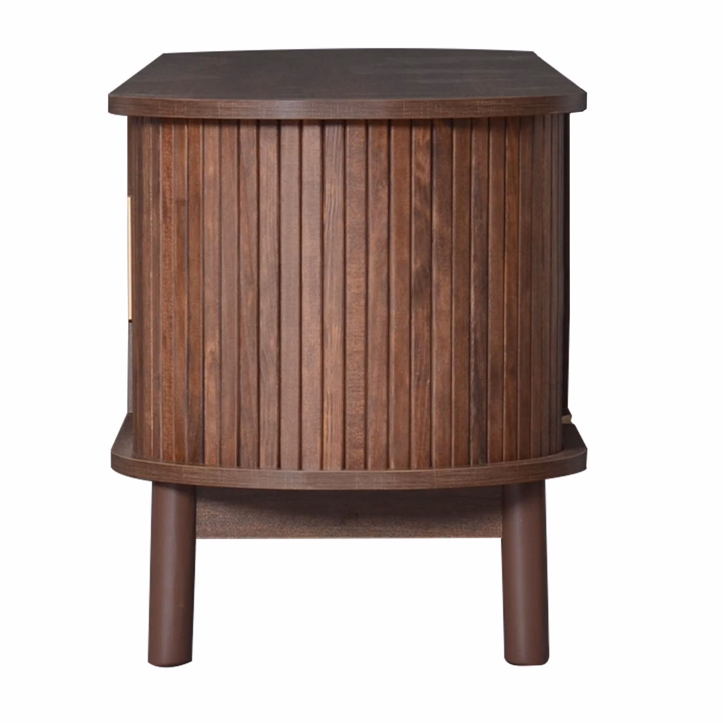 Aosom UK Retro MDF TV Stand with Sliding Wood-Slat Doors in Dark Oak, W/D/H: 165 x 39.5 x 46 cm – 6