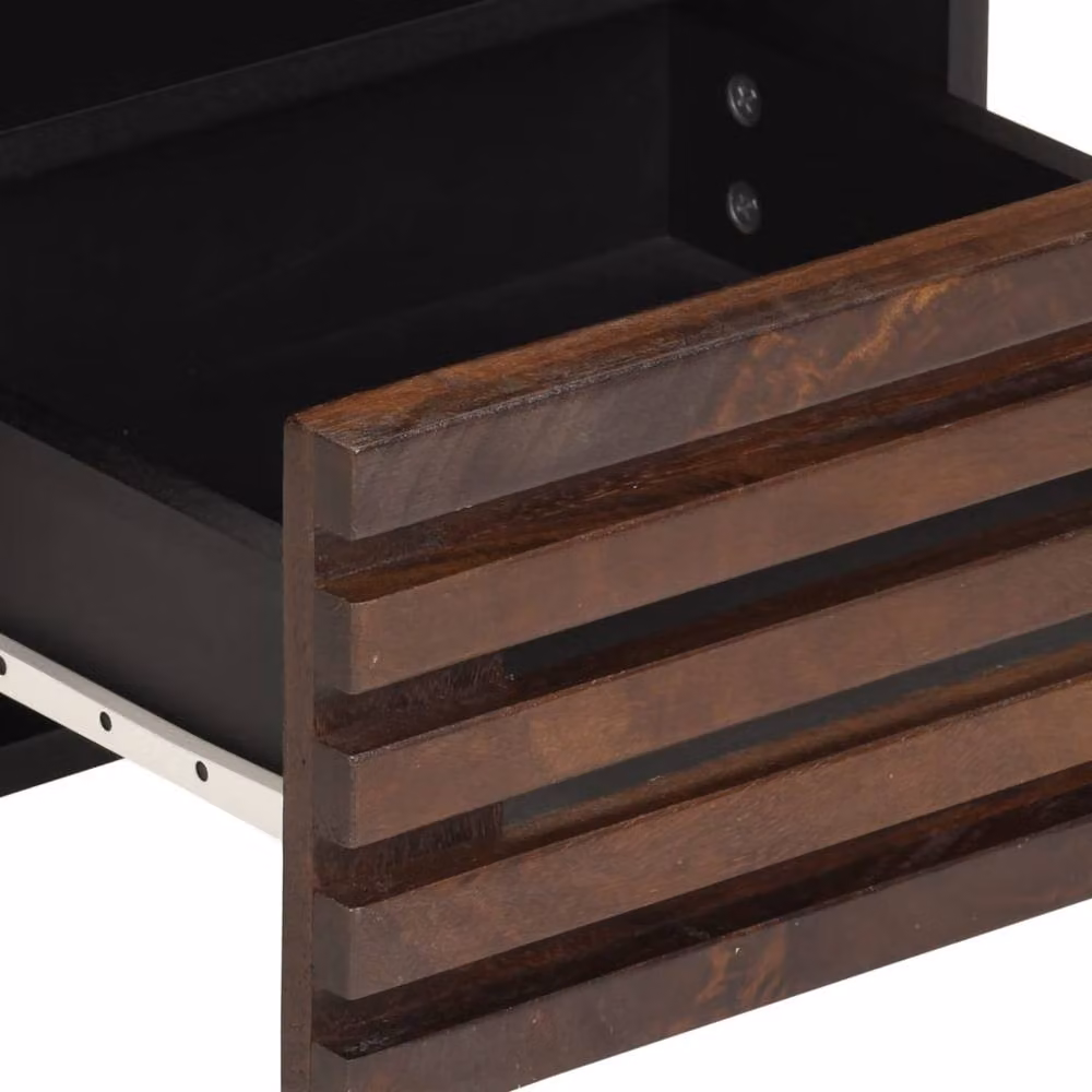 Berkfield Home Beautiful Bedside Cabinets, Set of 2, Brown Solid Mango Wood, W/D/H: 40 x 33 x 46 cm – 5
